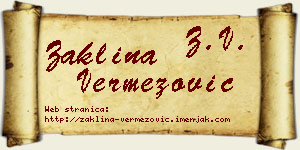 Žaklina Vermezović vizit kartica